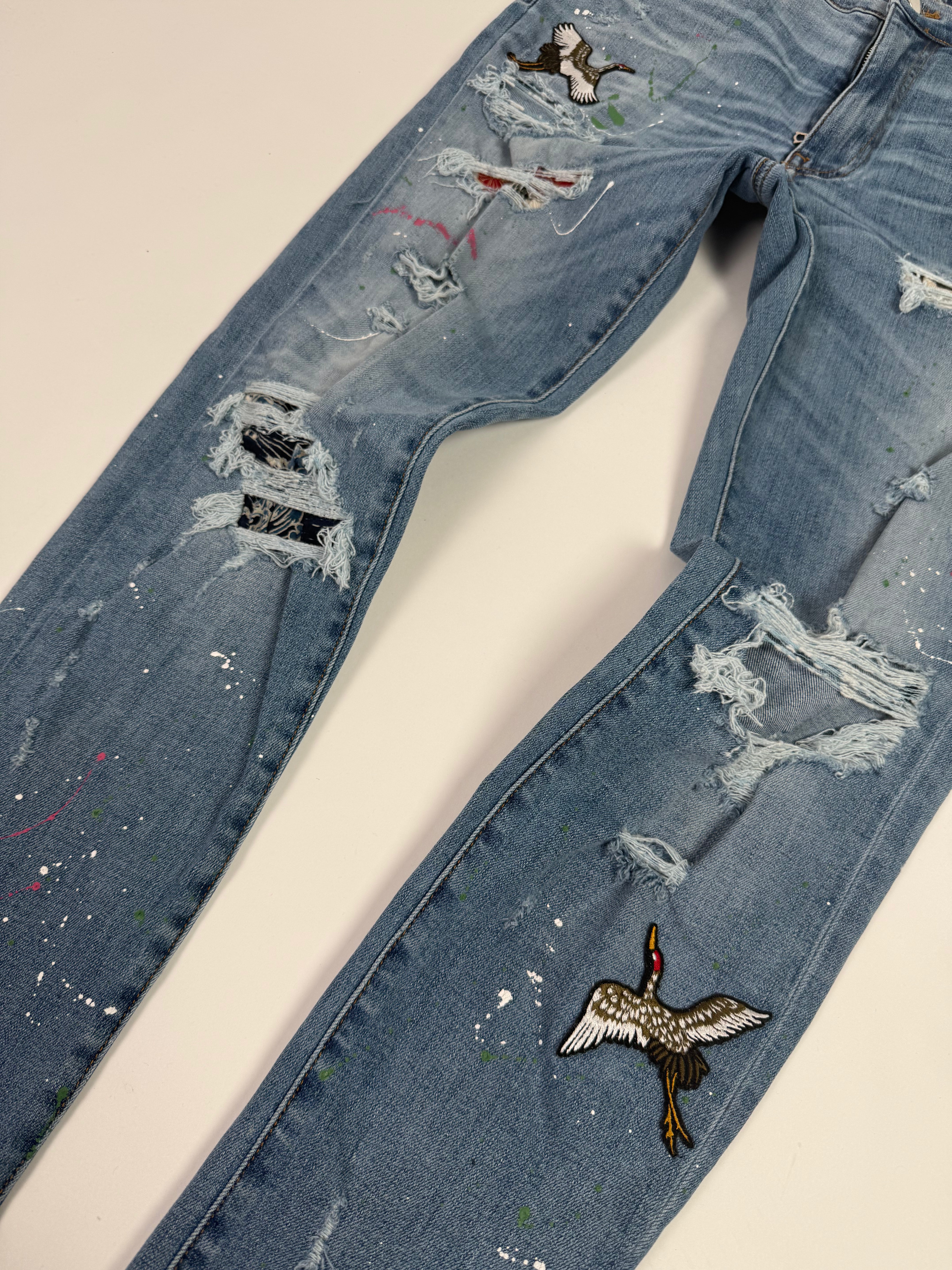 Amiri Ripped Blue Jeans