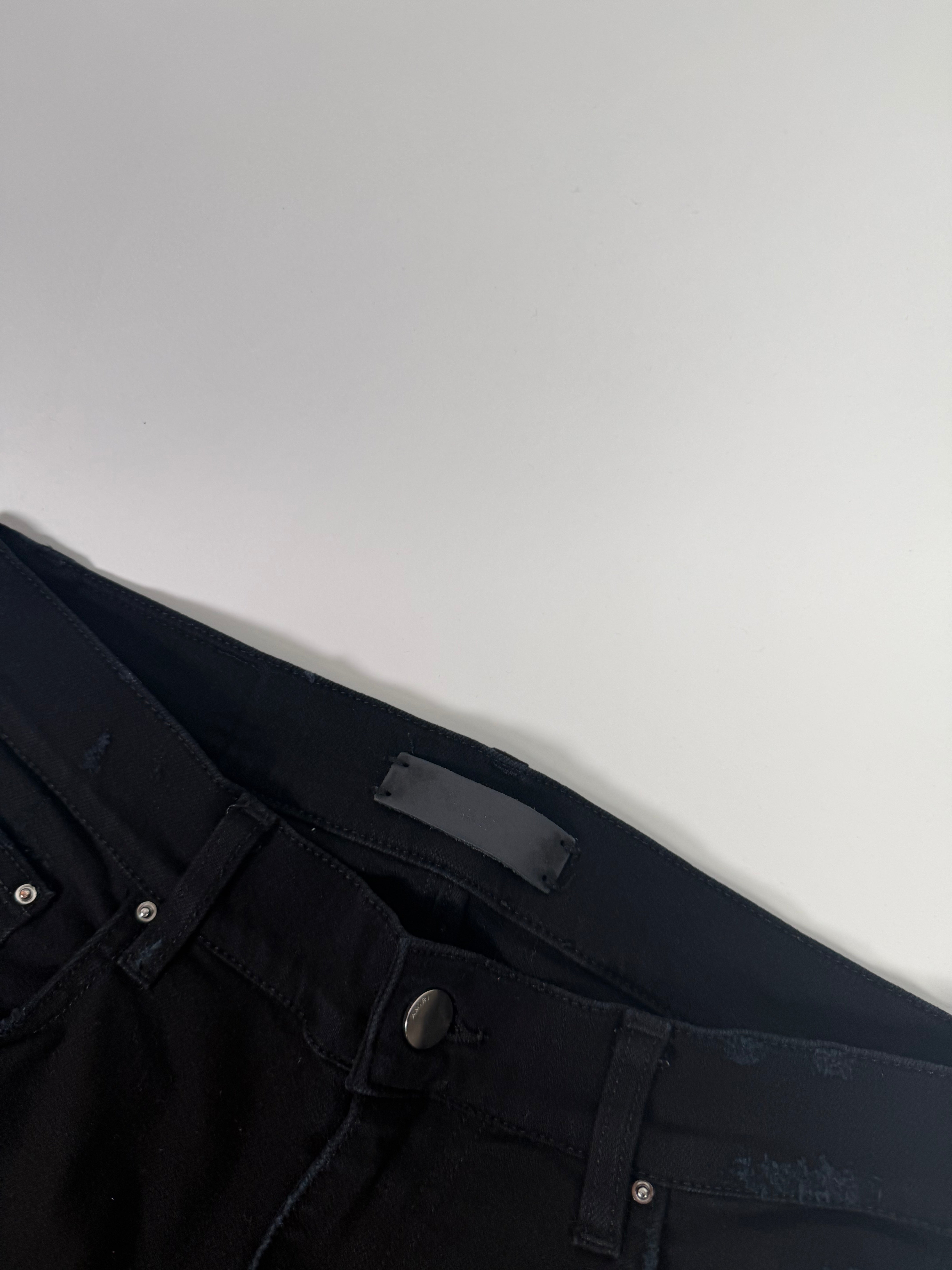 Amiri Ripped Black Jeans Zebra Pattern