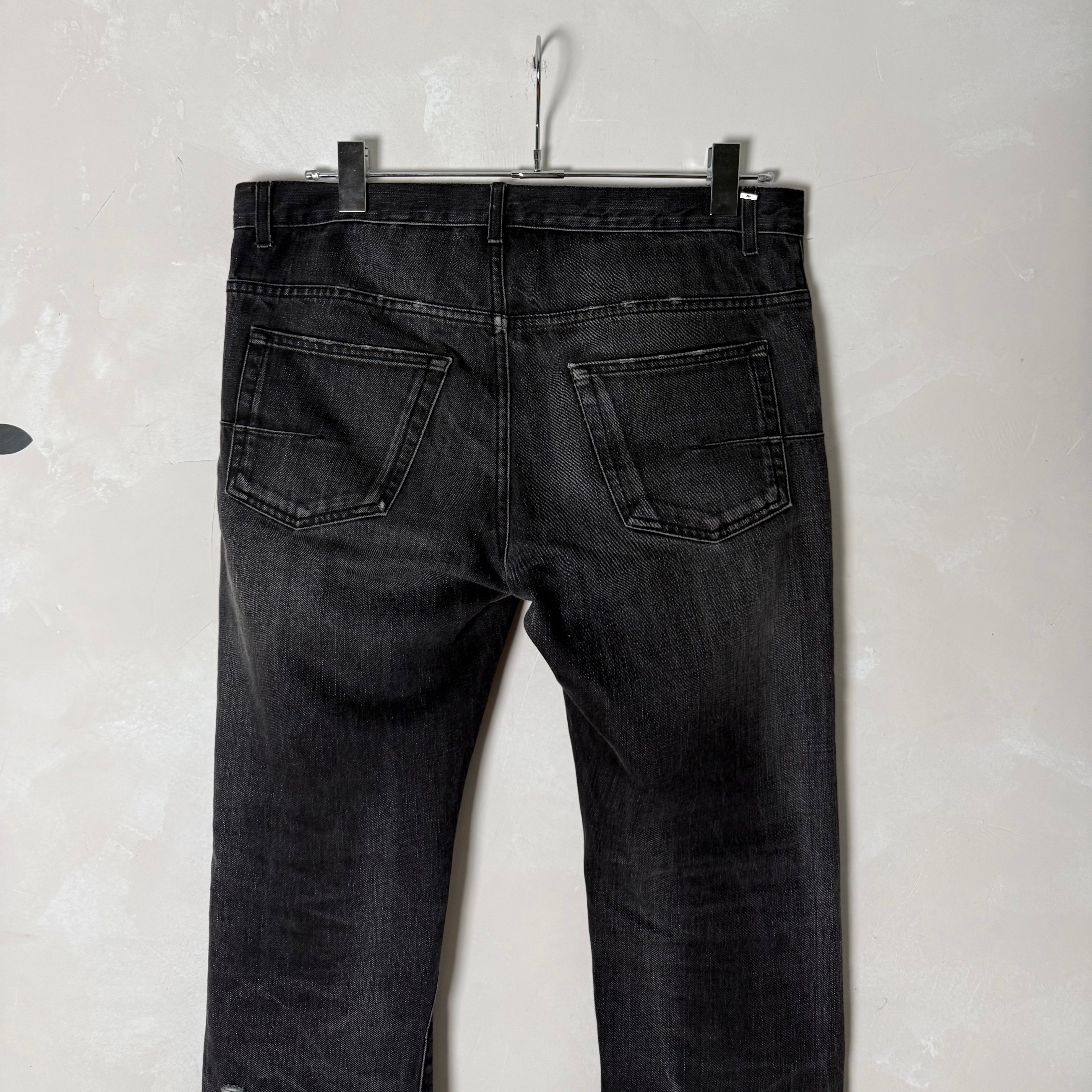 Dior Homme by Kris Van Assche Black Washed Distressed Denim