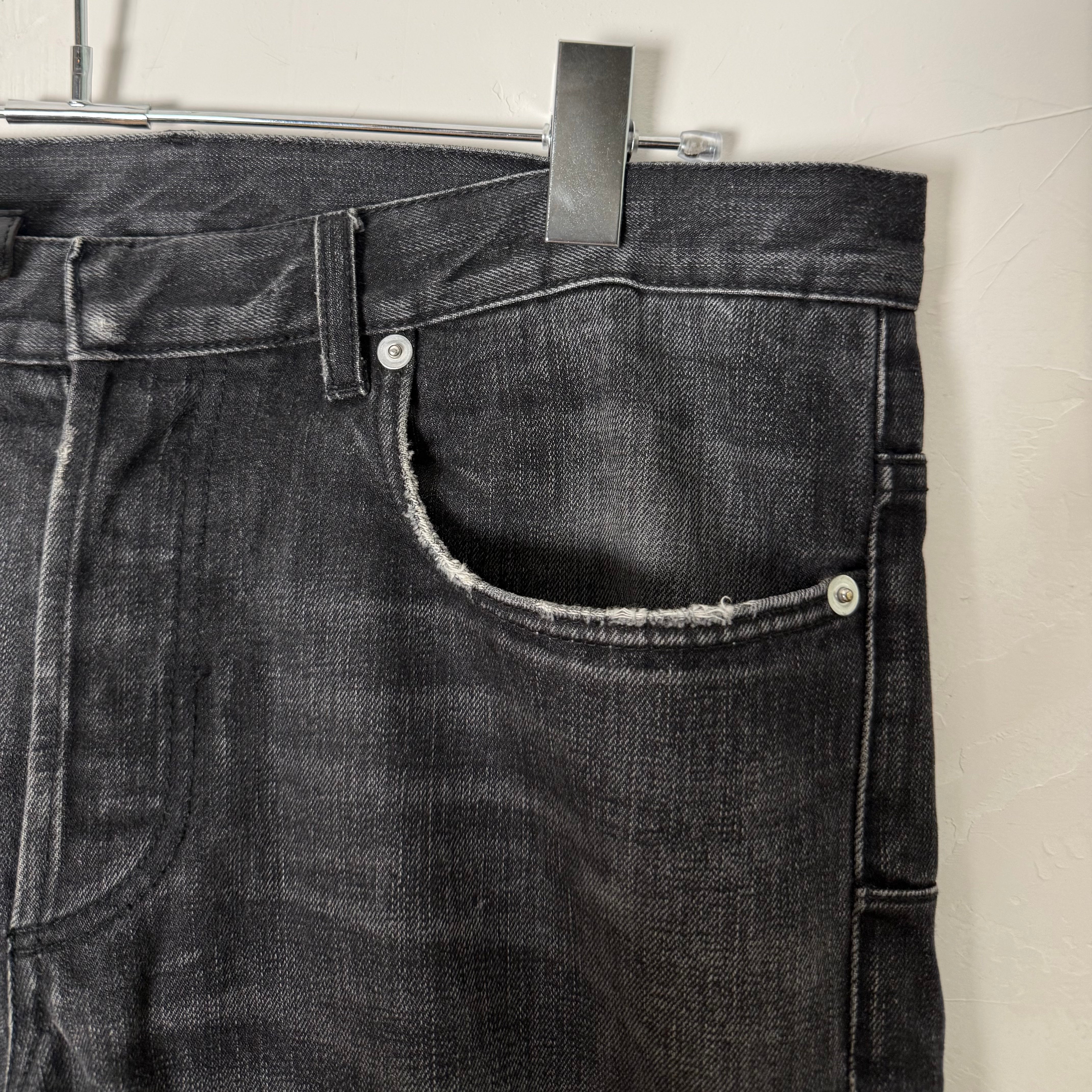 Dior Homme by Kris Van Assche Black Washed Distressed Denim