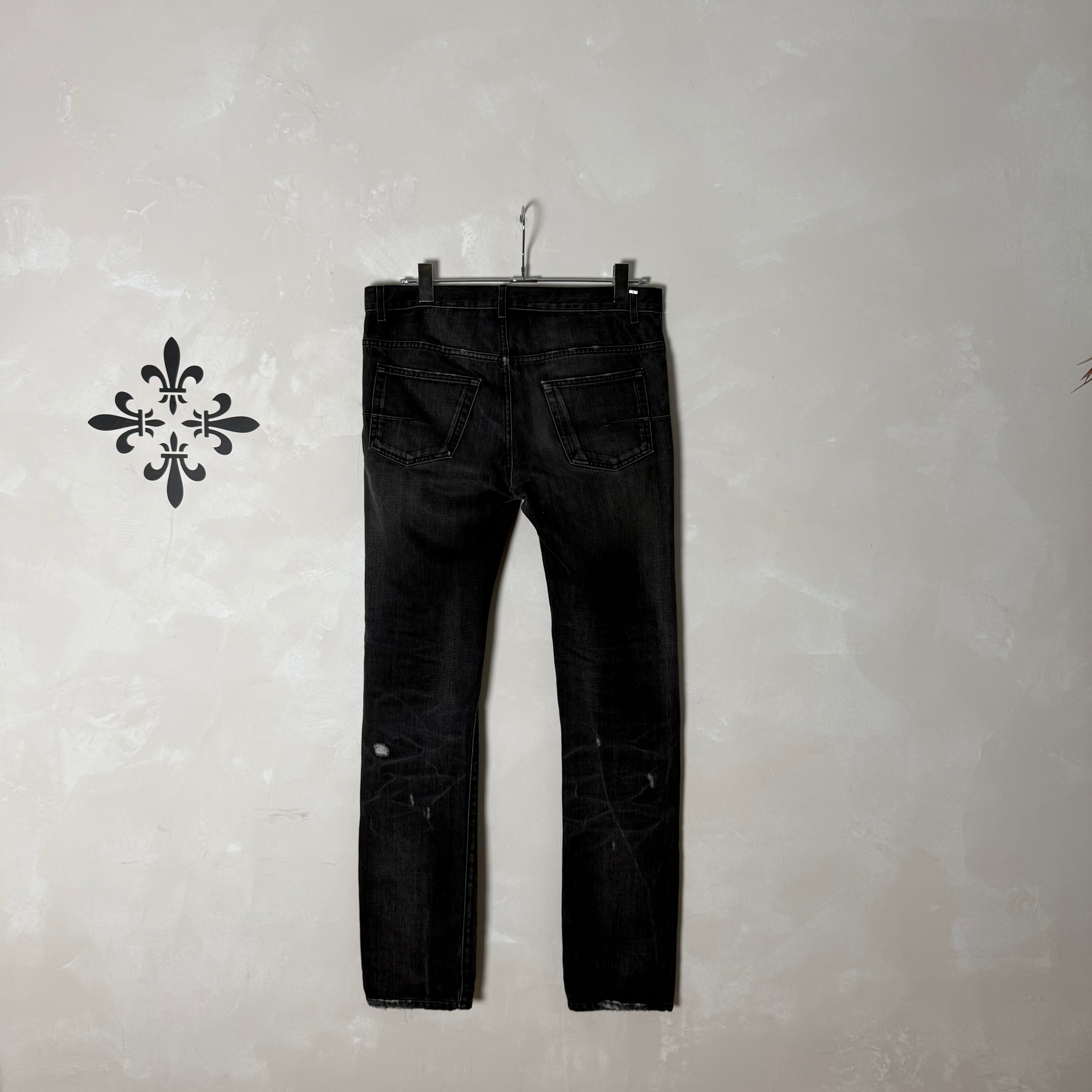 Dior Homme by Kris Van Assche Black Washed Distressed Denim