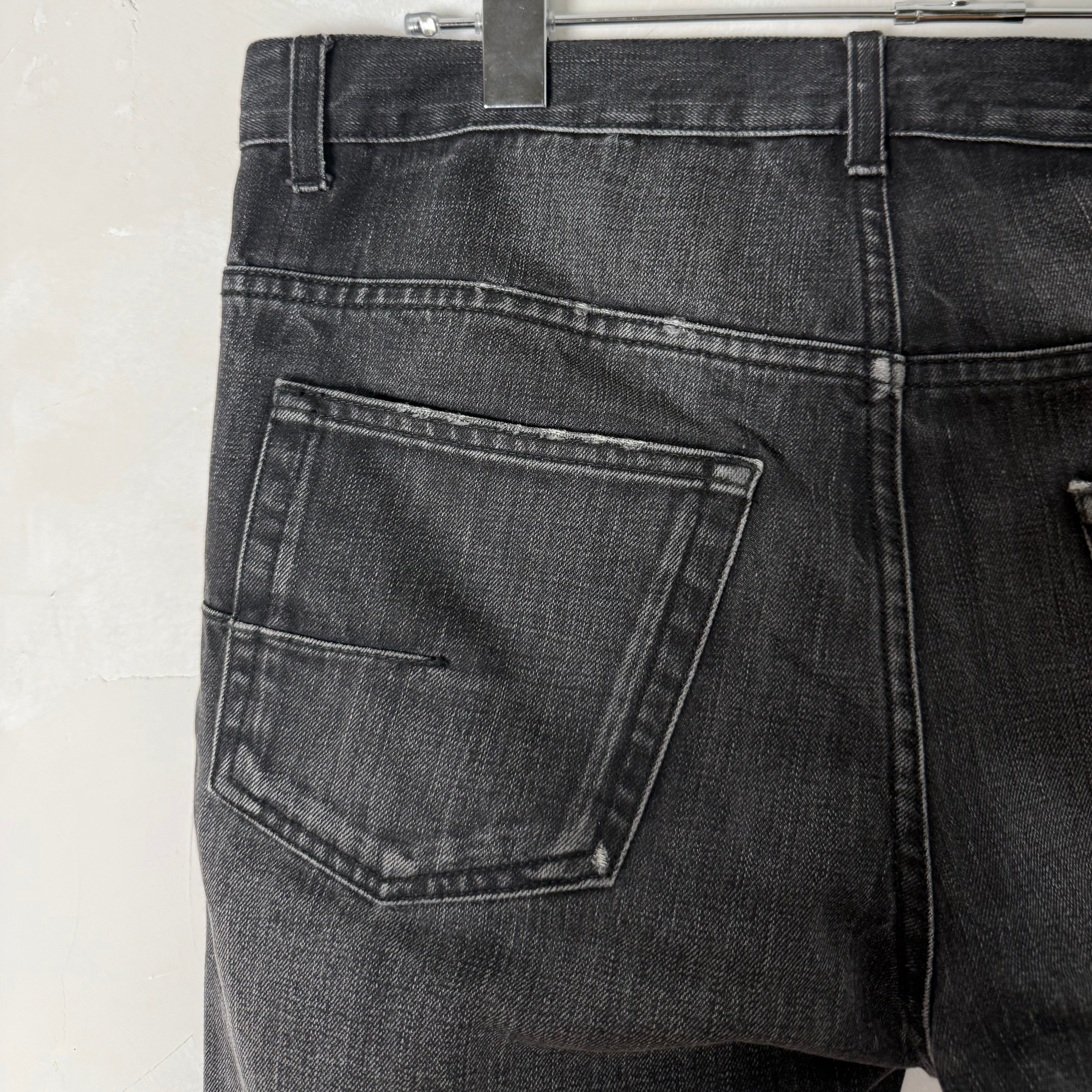 Dior Homme by Kris Van Assche Black Washed Distressed Denim