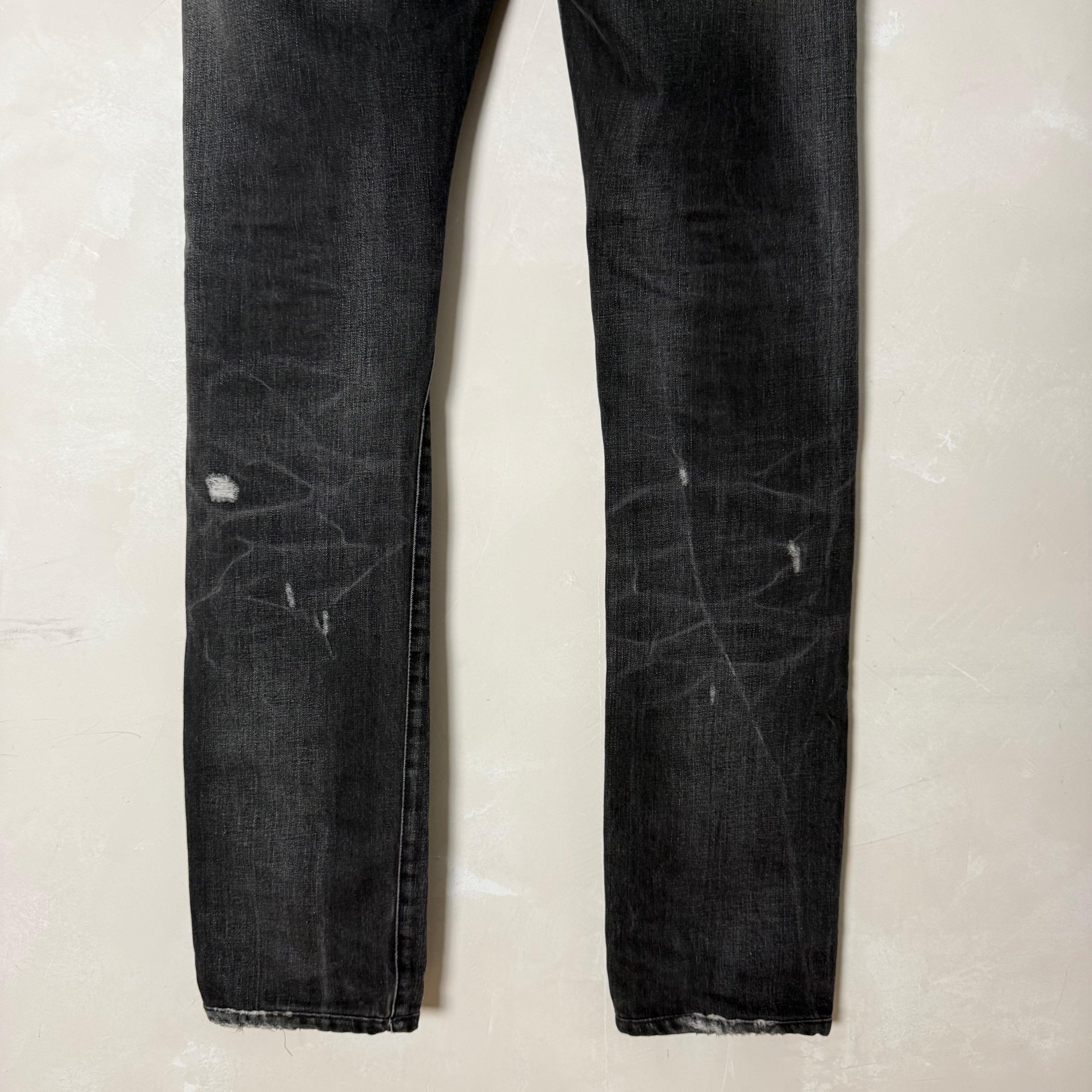 Dior Homme by Kris Van Assche Black Washed Distressed Denim