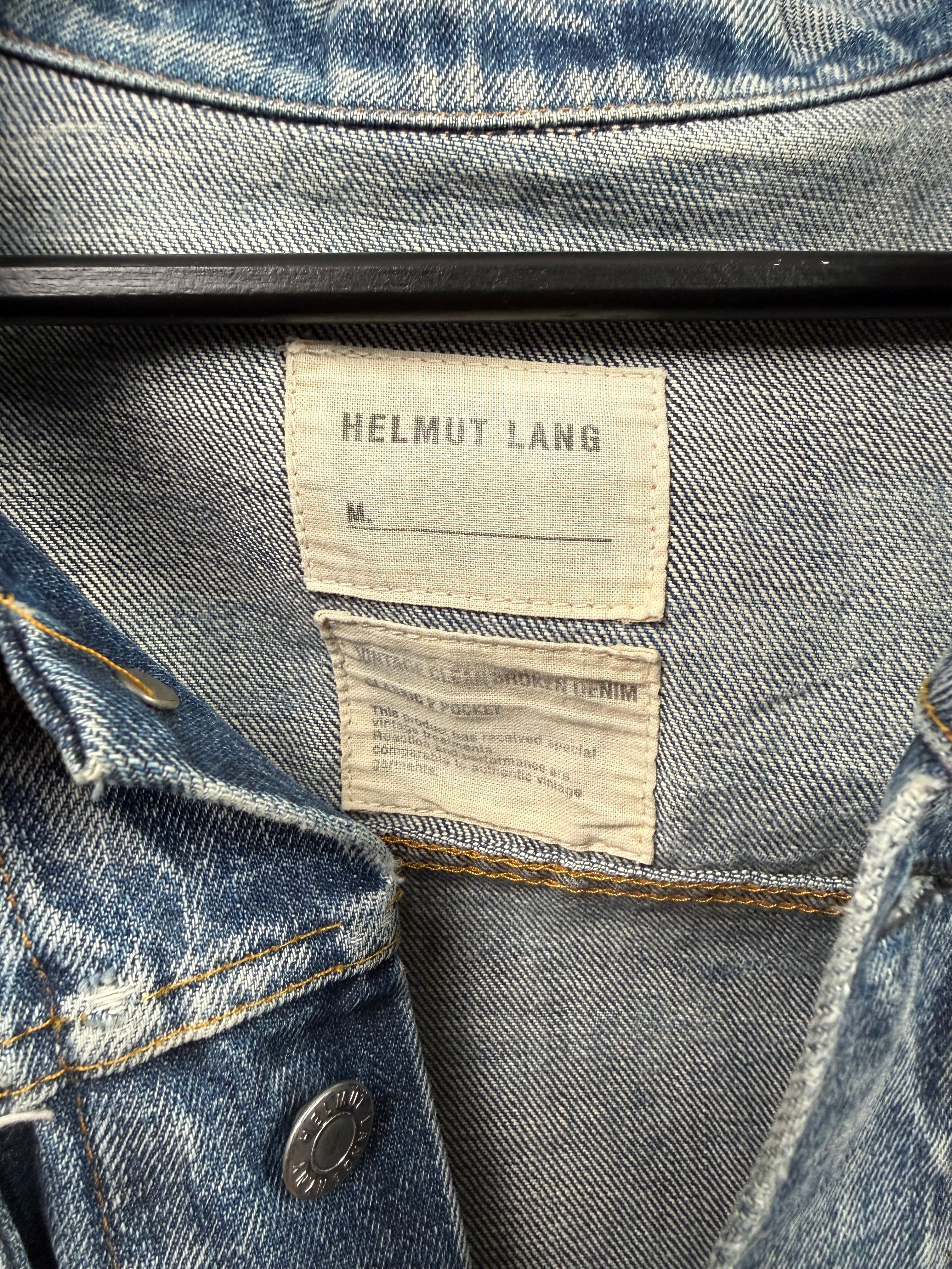 Helmut Lang 2004 Marble Wash Broken Denim Jacket