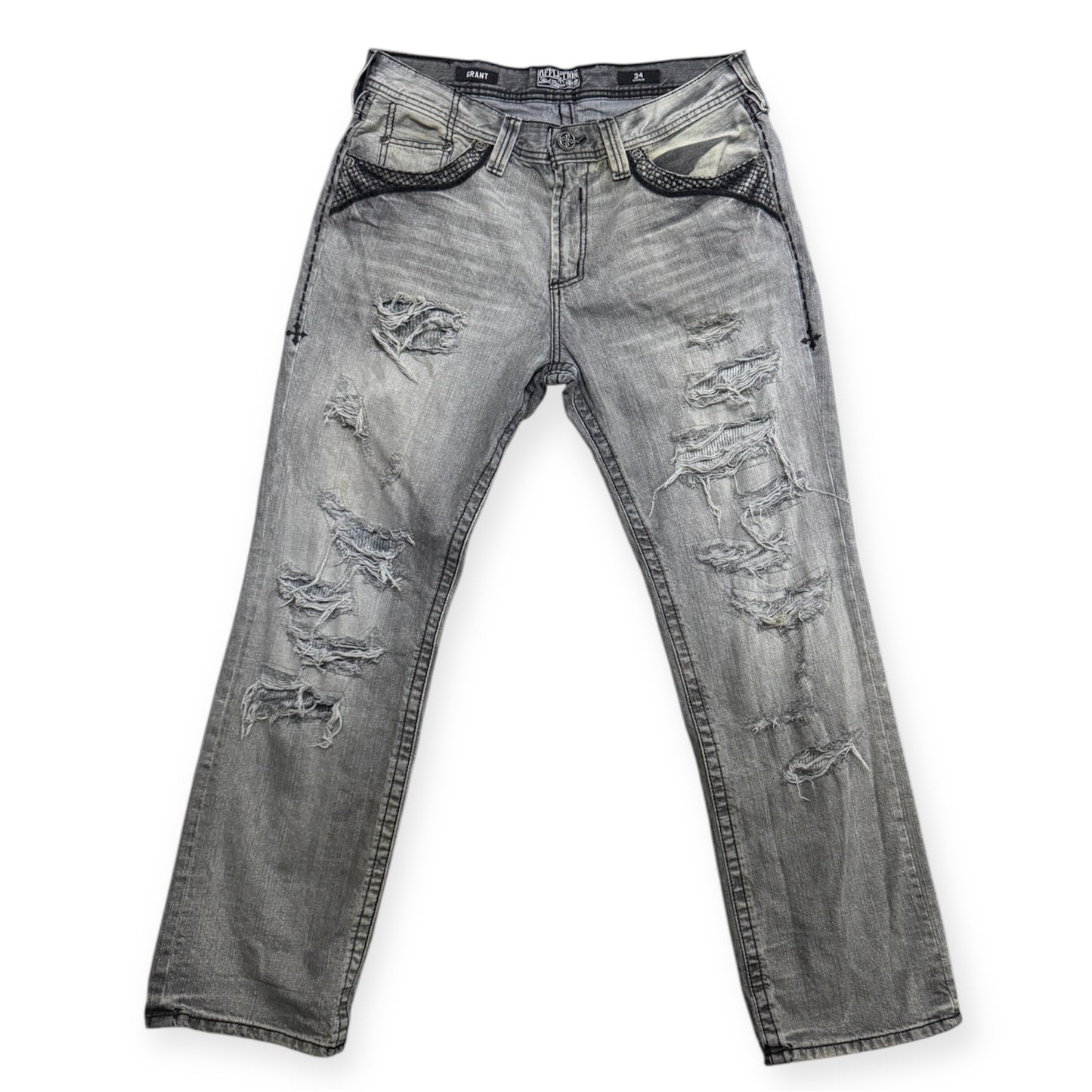 Rock Revival Grey Destoryed Jeans