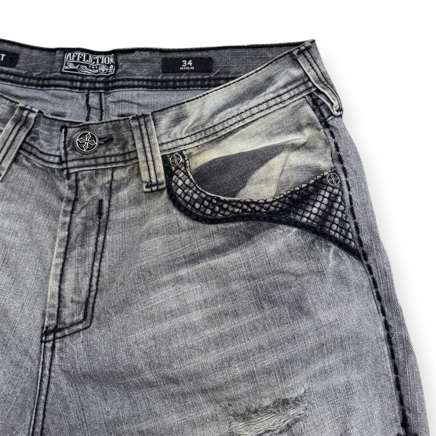 Rock Revival Grey Destoryed Jeans