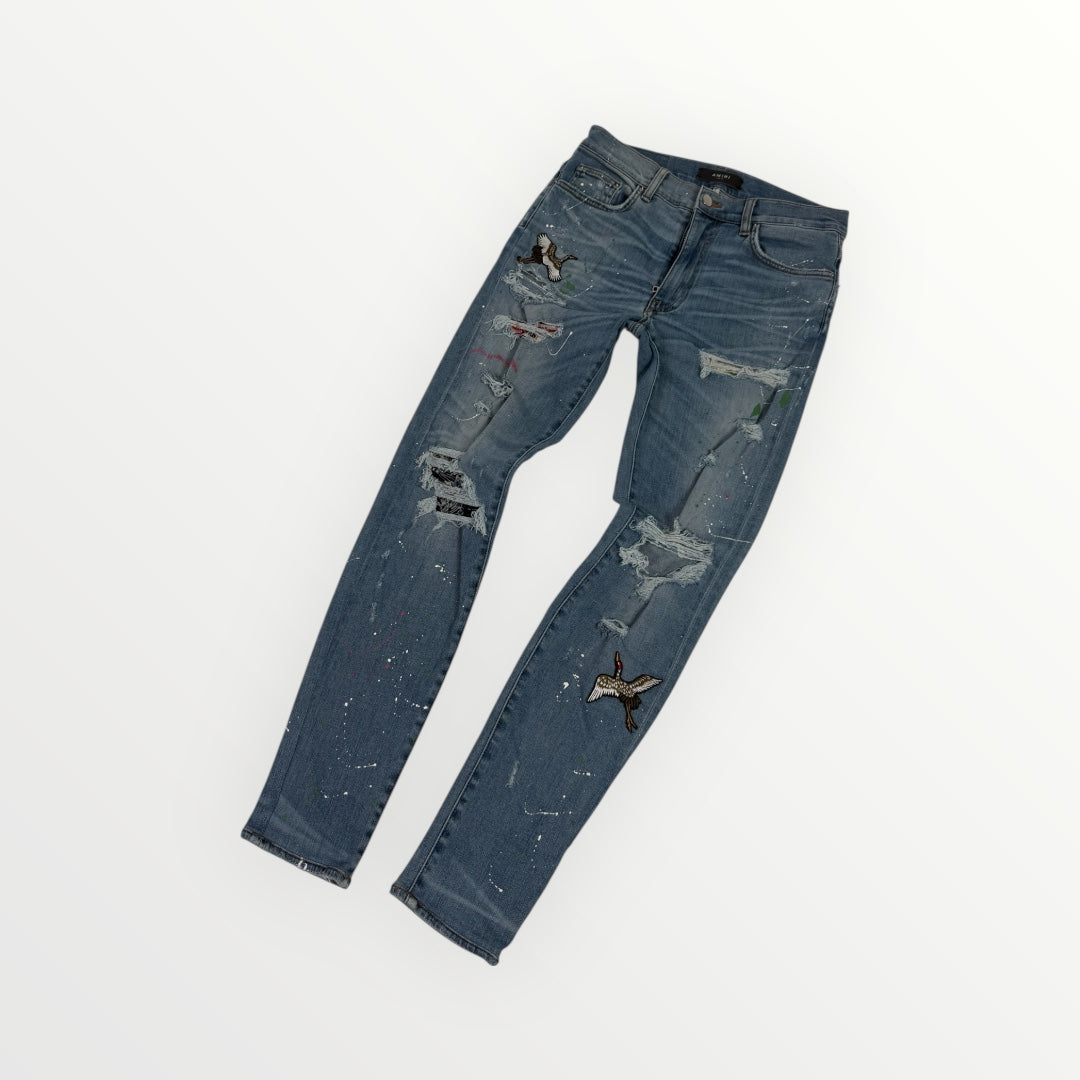 Amiri Ripped Blue Jeans
